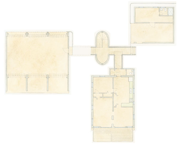 
Imagine living in a house that is part vintage Red Cross emergency housing, part modern pottery studio and fully integrated into—and respectful of—its wild surroundings.
